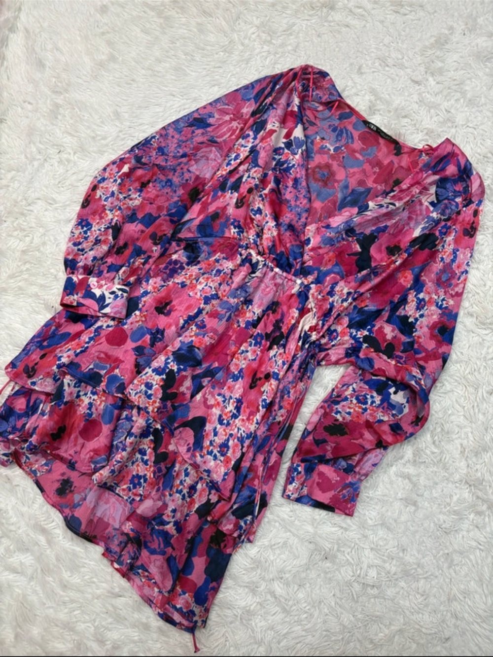 Zara purple and pink printed dress
